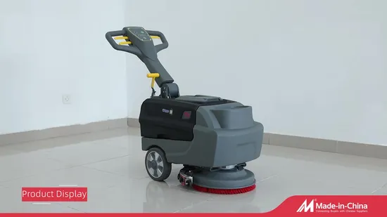 Professional Commercial Industrial Electric Automatic Walk Behind Hand Push Folding Floor Scrubber Flexible Small Floor Cleaner for Efficient Industrial Clean